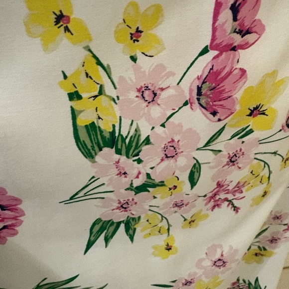 Crown and Ivy Floral Green and White Women\'s Dress size Large